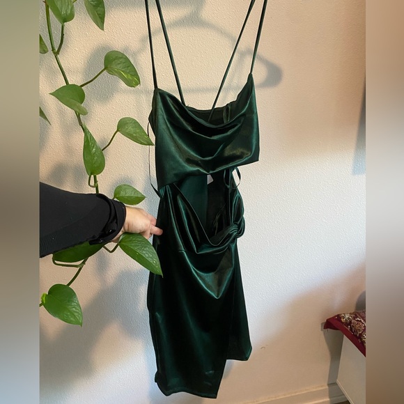 Green Satin Dress - Picture 1 of 2